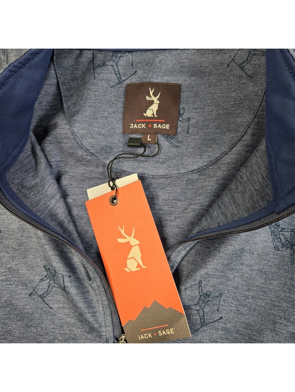 Jack & Sage Men's Spread Eagle Performance Tek 1/4 Zip Ski Pullover Size L NWT - Picture 6 of 7